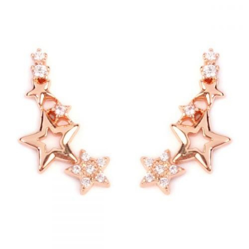 SEEING STARS CRAWLER EARRINGS in ROSE GOLD